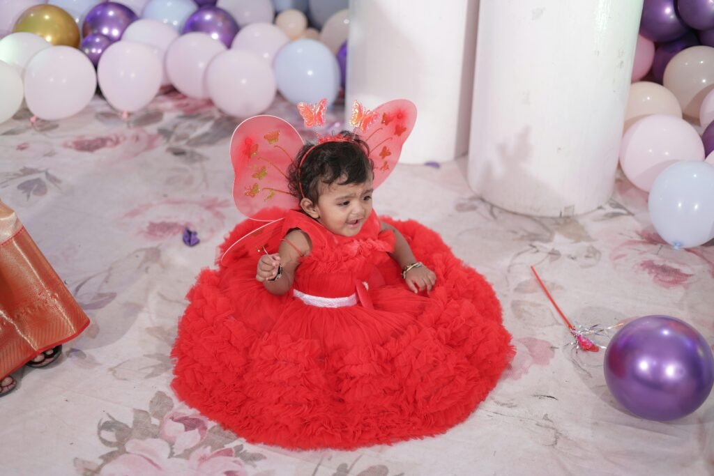 A girl Playing with balloons